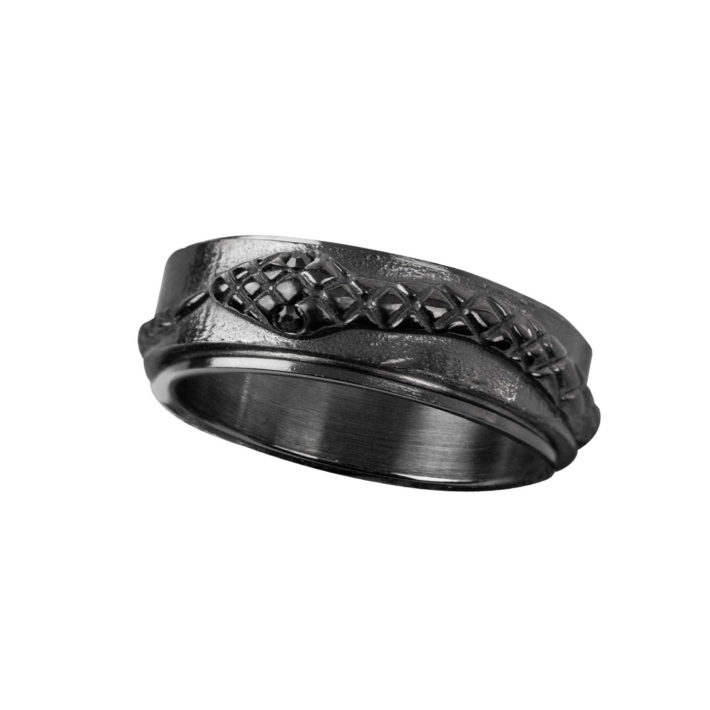 BLACK SNAKE STEEL RING