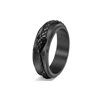BLACK SNAKE STEEL RING