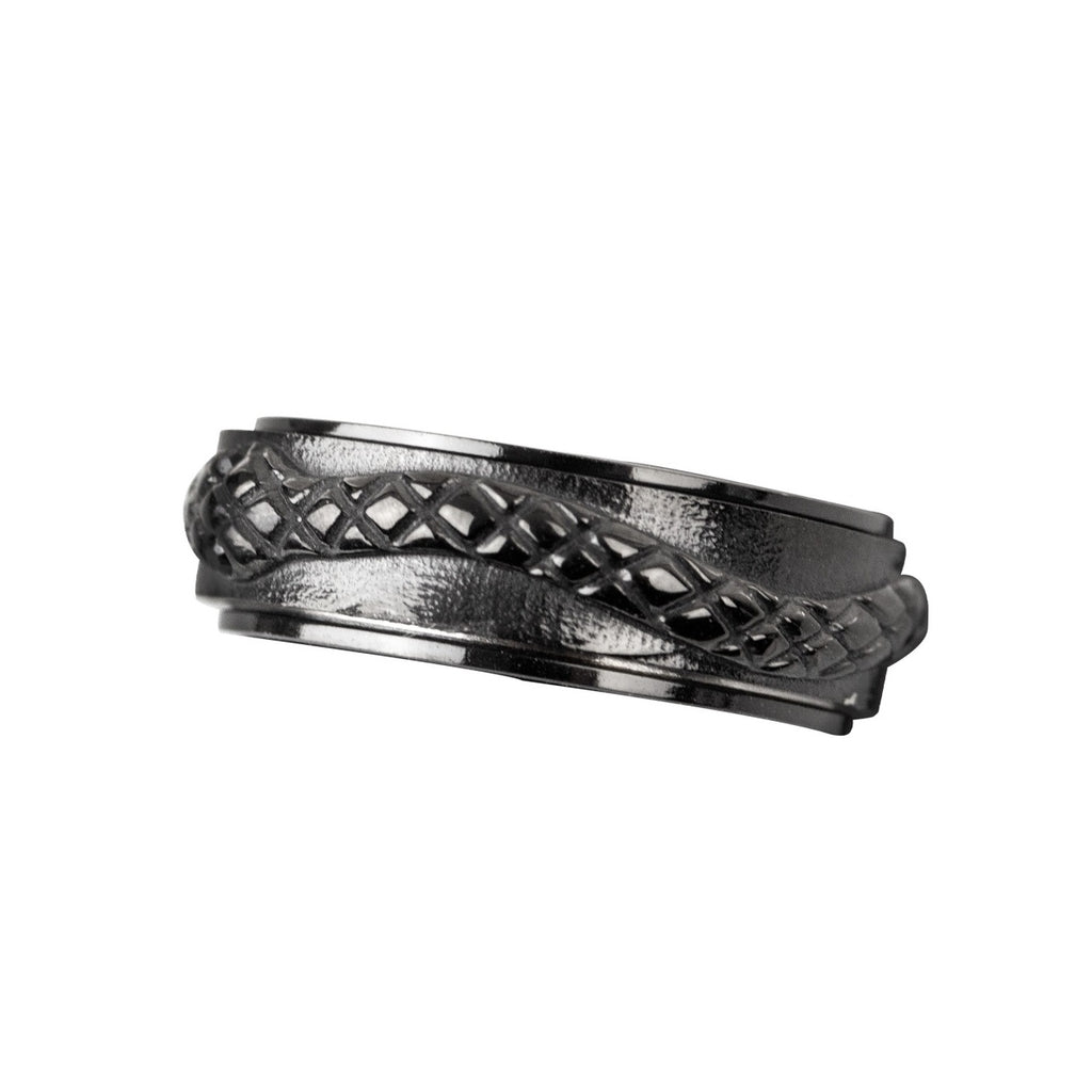 BLACK SNAKE STEEL RING