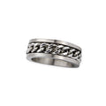 Stainless steel ring Mesh Width: 0.8 cm, Material: polished and matt stainless steel.
