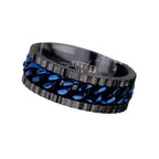 Black and Blue MESH STEEL RING