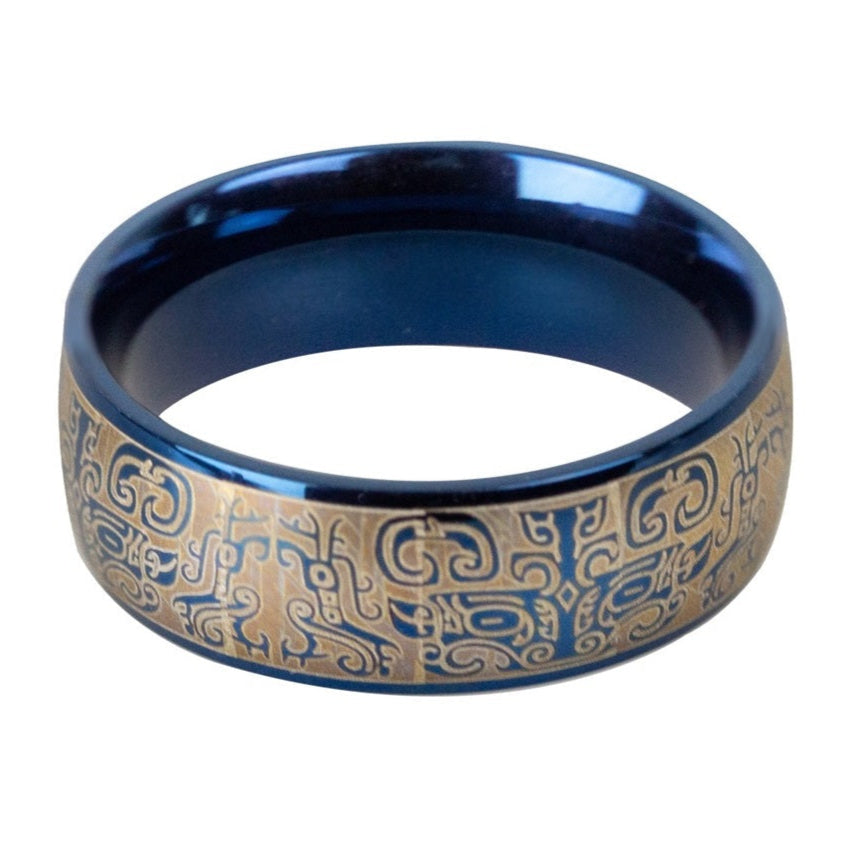 Blue Graffiti Ring