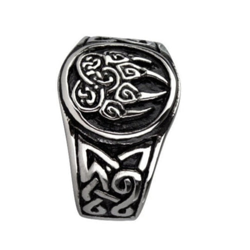 BEAR PAW RING IN STAINLESS STEEL