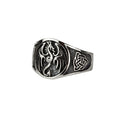Signet ring, Celtic with dragon, Height: approx. 1.4 cm, Material: stainless steel.