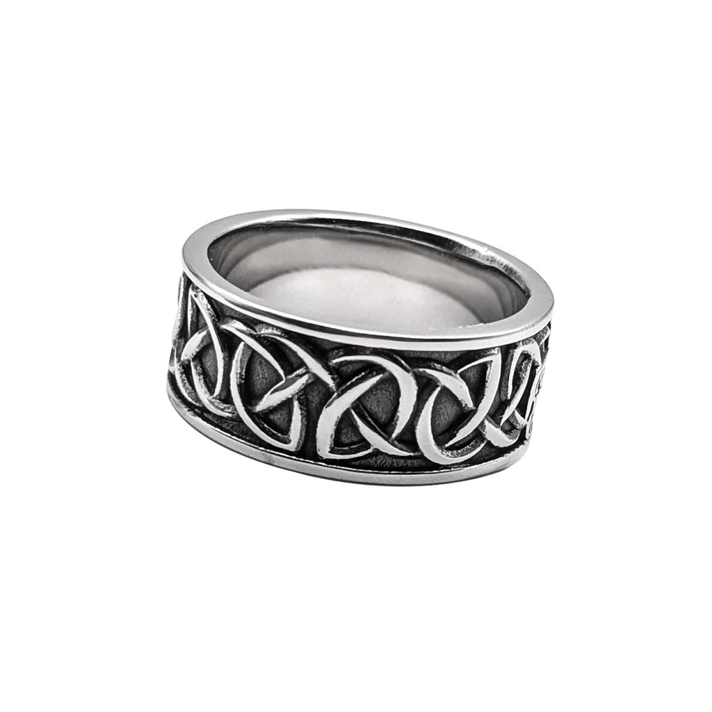 CELTIC WOLVES STEEL RING