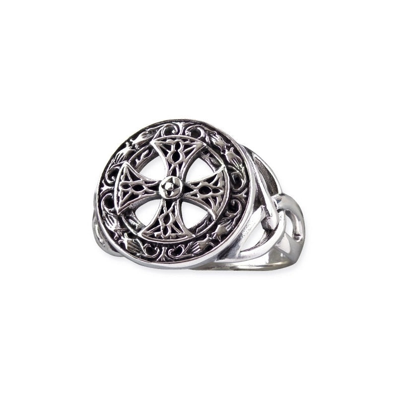 Stainless steel ring with an isosceles cross, Celtic design, Size: Ø approx. 1.7 cm, Material: stainless steel.