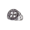 Stainless steel ring with an isosceles cross, Celtic design, Size: Ø approx. 1.7 cm, Material: stainless steel.
