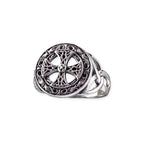 Stainless steel ring with an isosceles cross, Celtic design, Size: Ø approx. 1.7 cm, Material: stainless steel.