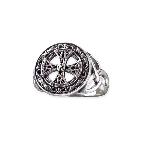 Stainless steel ring with an isosceles cross, Celtic design, Size: Ø approx. 1.7 cm, Material: stainless steel.