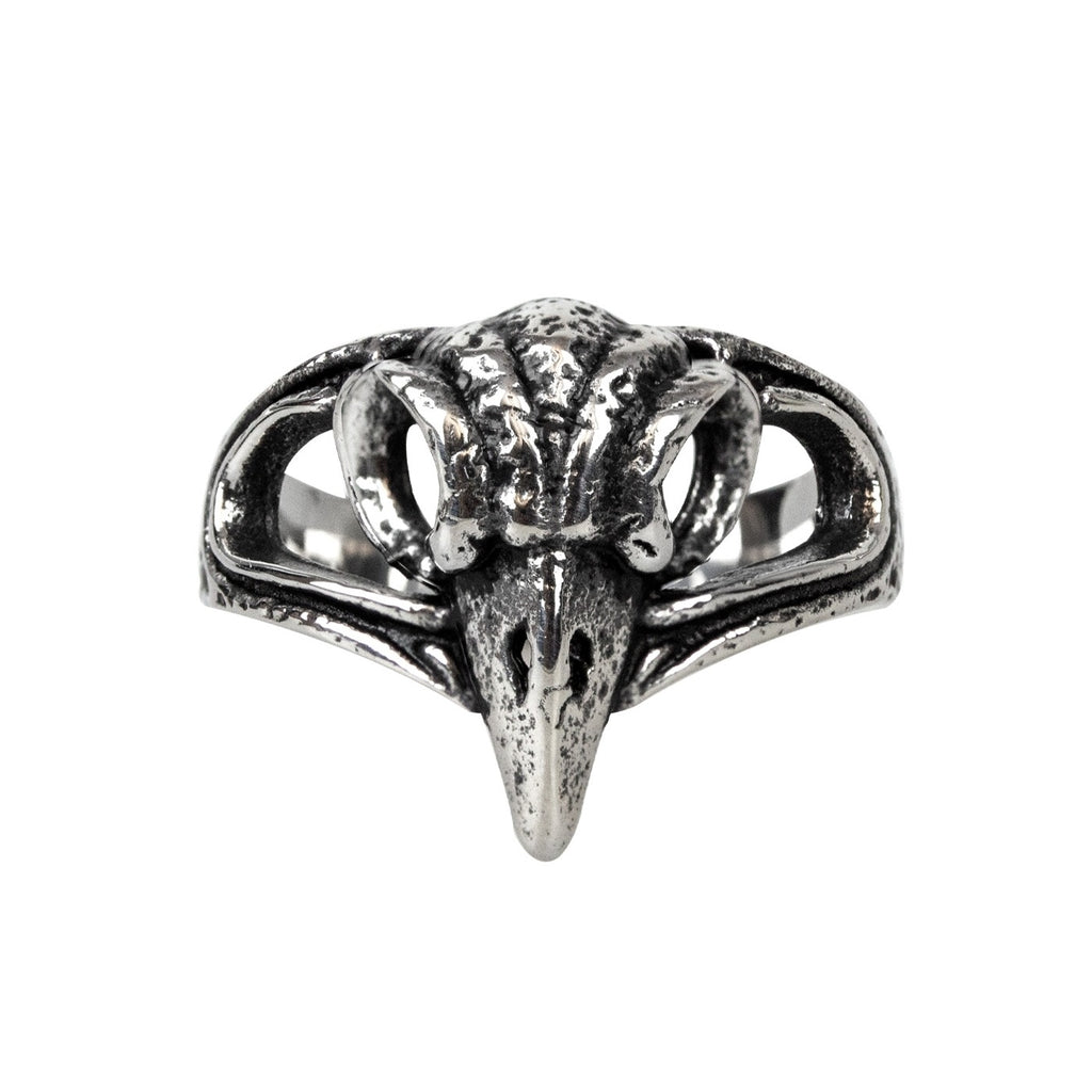 Bird skull steel ring