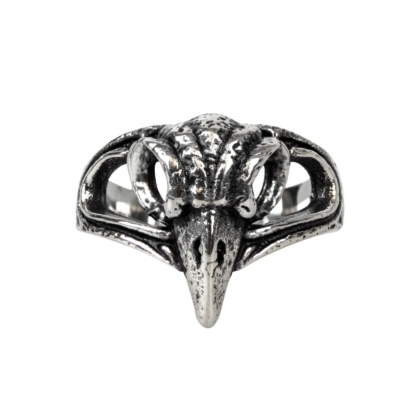 Bird skull steel ring