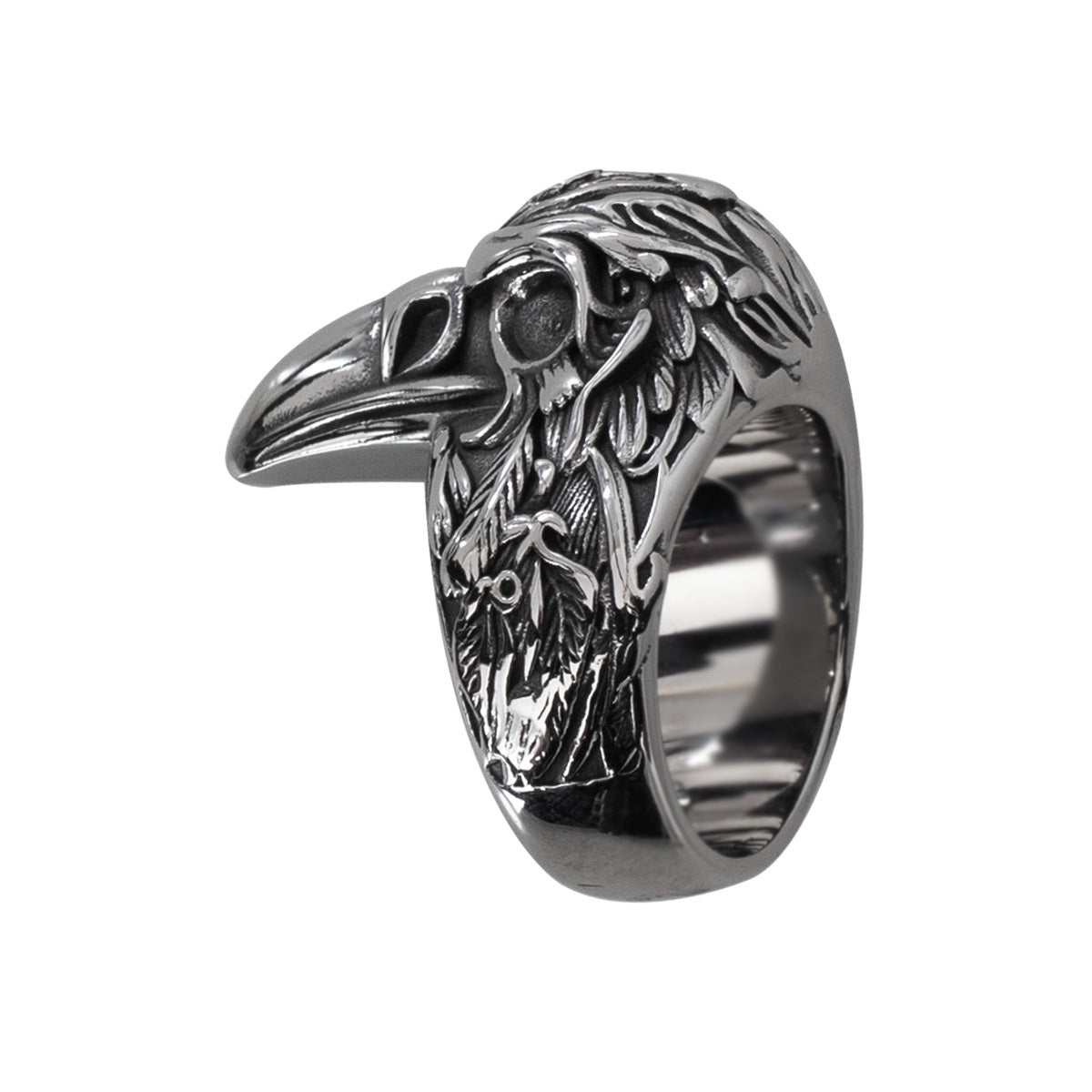 Ring Raven, a symbol of tradition and strength. This old symbol ring is crafted with durable stainless steel, ensuring lasting wear. Measuring approximately 3.0 x 2.3 cm, it is the perfect addition to any outfit.