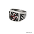 Red Iron Cross Stainless Steel Signet Ring