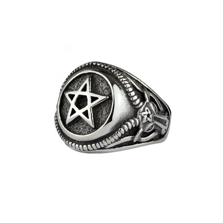 Celtic pentagram stainless steel ring