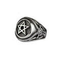 Celtic pentagram stainless steel ring