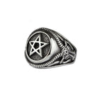 Celtic pentagram stainless steel ring