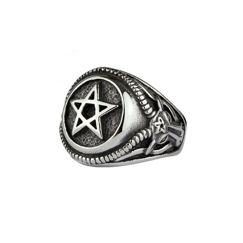 Celtic pentagram stainless steel ring