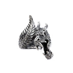 Dragon ring Height: 4.2 cm, Material: stainless steel.