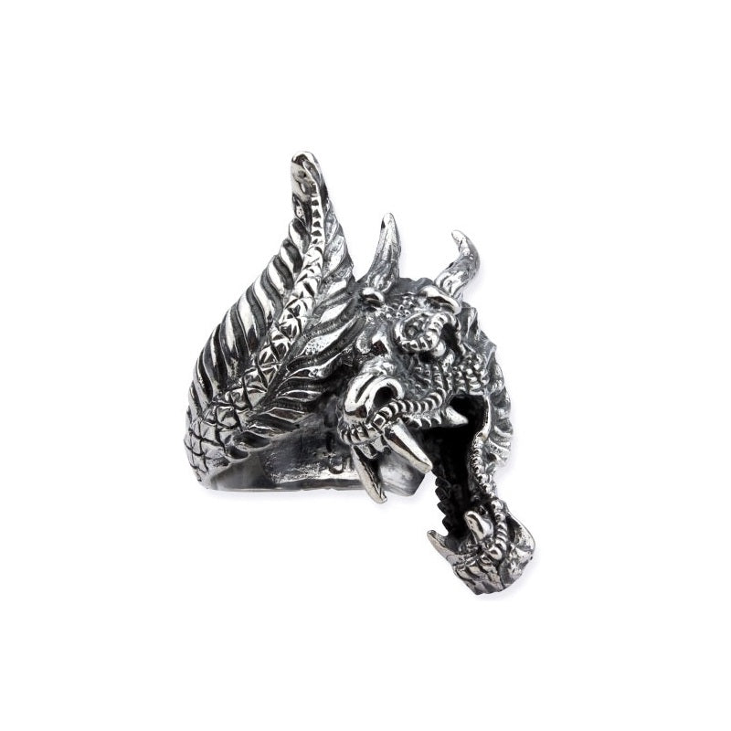 Dragon ring Height: 4.2 cm, Material: stainless steel.