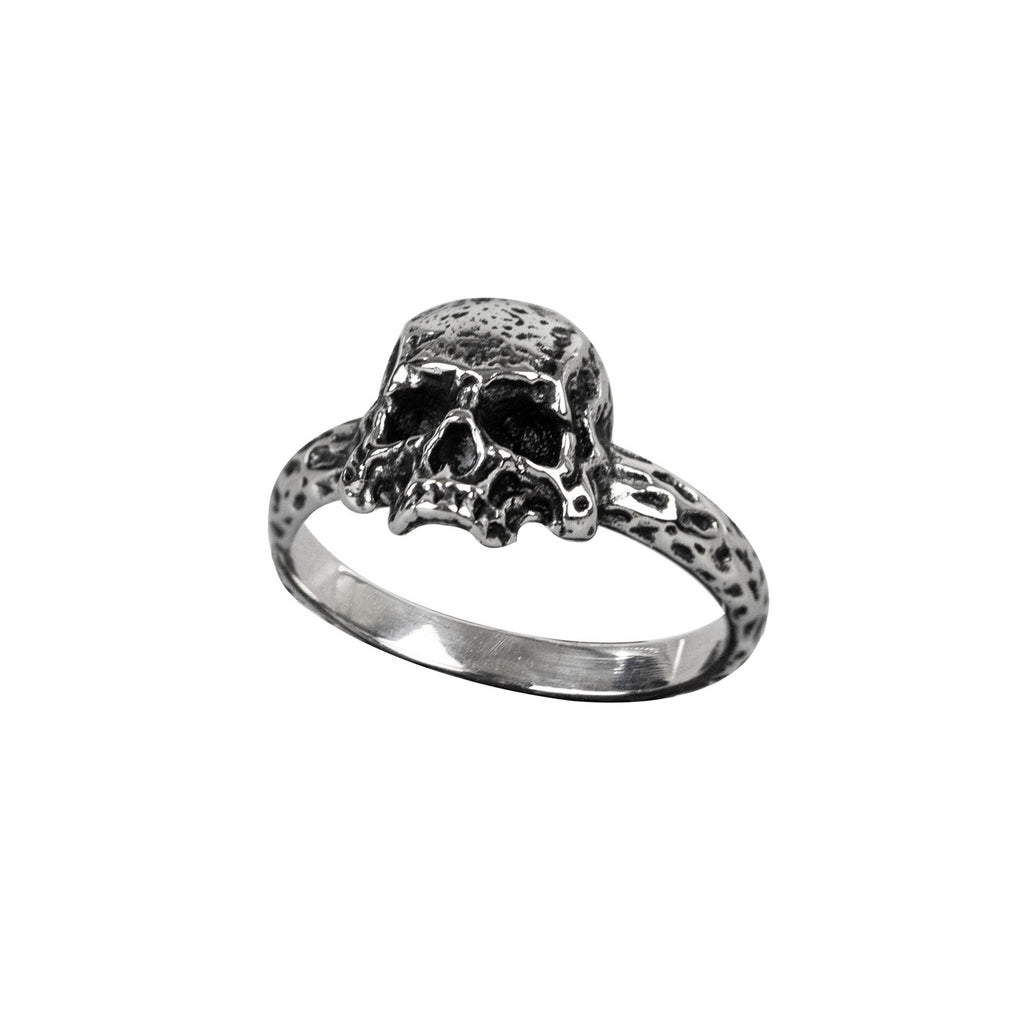 Delicate skull ring made of stainless steel, Skull height: 14 mm, Material: stainless steel.