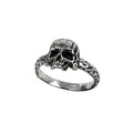 Delicate skull ring made of stainless steel, Skull height: 14 mm, Material: stainless steel.