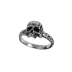 Delicate skull ring made of stainless steel, Skull height: 14 mm, Material: stainless steel.