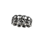 Stainless steel ring with skulls, Height: approx. 1.2 cm, Material: stainless steel.
