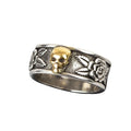 SKULL & ROSES STEEL RING