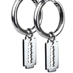 STAINLESS STEEL EARRINGS RAZOR BLADE