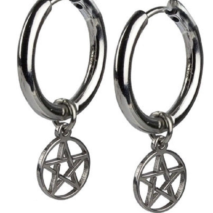 STEEL EARRINGS PENTAGRAM