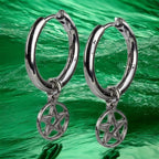 STEEL EARRINGS PENTAGRAM