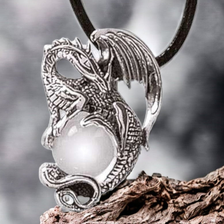 STERLING SILVER CRYSTAL DRAGON PENDANT