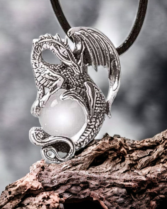 STERLING SILVER CRYSTAL DRAGON PENDANT