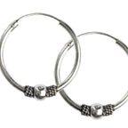 STERLING SILVER EARRINGS BALI CREOLE MEDIUM