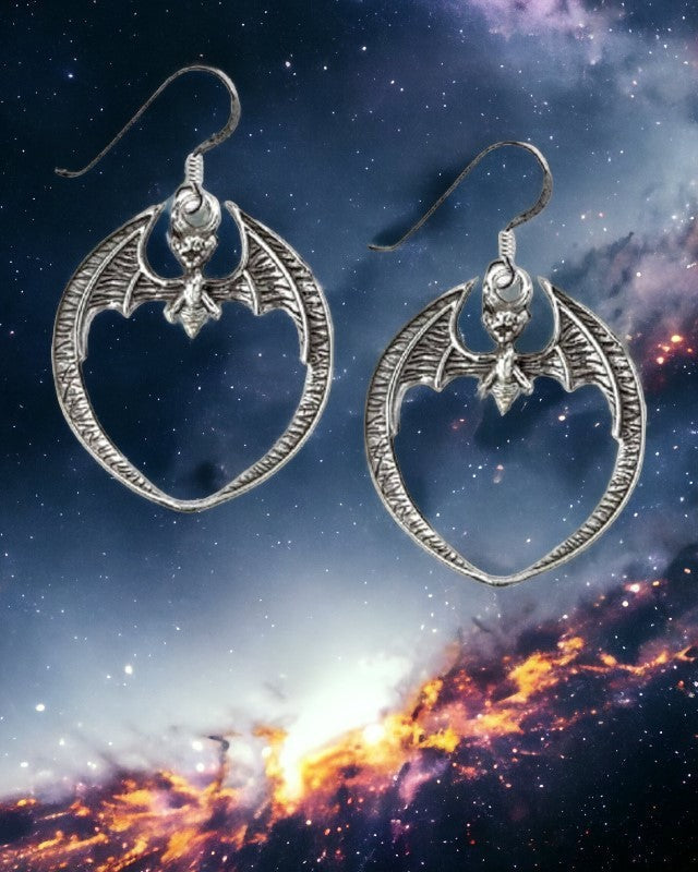 STERLING SILVER EARRINGS BAT