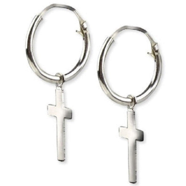 STERLING SILVER EARRINGS CROSS
