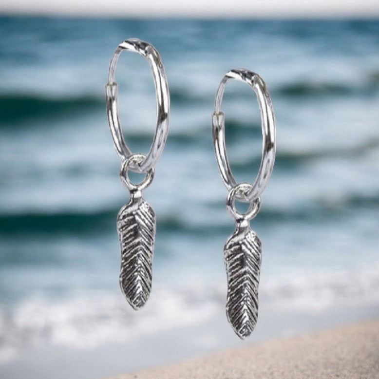 STERLING SILVER EARRINGS FEATHERS