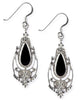 STERLING SILVER EARRINGS ONYX ORNAMENT