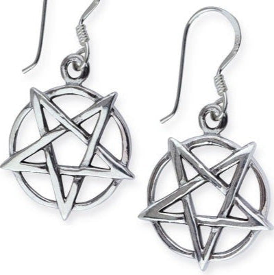 STERLING SILVER EARRINGS PENTAGRAM