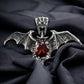 STERLING SILVER PENDANT RED BAT