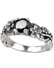 STERLING SILVER RING BLACK FLOWER