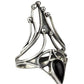 STERLING SILVER RING BLACK NAIL