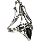 STERLING SILVER RING BLACK NAIL