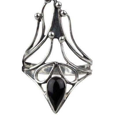 STERLING SILVER RING BLACK NAIL