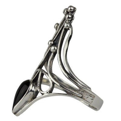STERLING SILVER RING BLACK NAIL