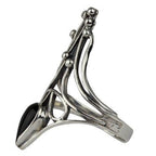STERLING SILVER RING BLACK NAIL