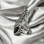 STERLING SILVER RING BLACK NAIL
