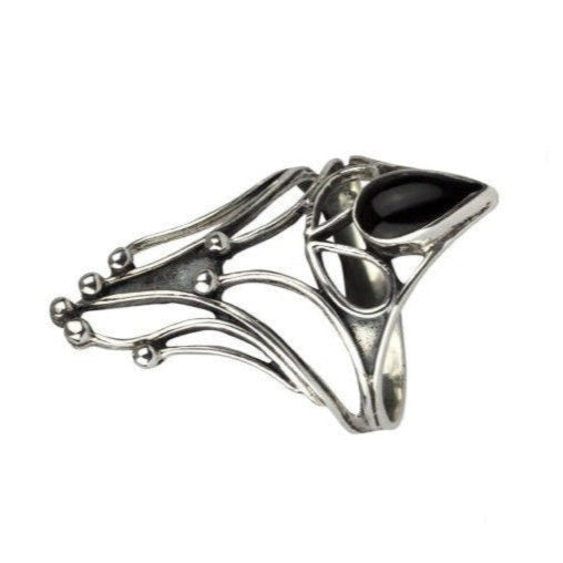 STERLING SILVER RING BLACK NAIL