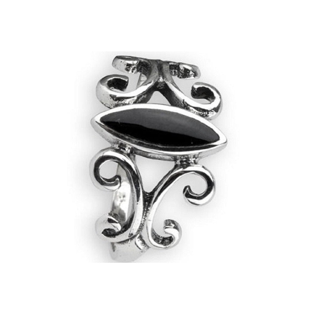 STERLING SILVER RING BLACK ORNAMENT