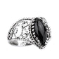 STERLING SILVER RING BLACK WEAVE